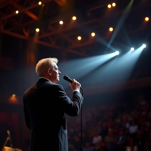 Portret van een zangeres met een microfoon in een concertzaal, Amsterdam